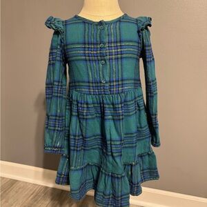 Cat & Jack Teal and Navy Plaid Kids Dress